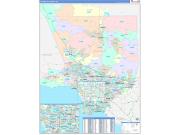 Los Angeles County, CA Wall Map Color Cast Style 2022